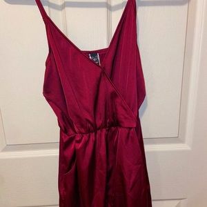 Windsor Maroon Silk romper